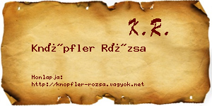 Knöpfler Rózsa névjegykártya