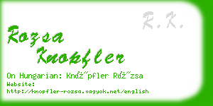 rozsa knopfler business card